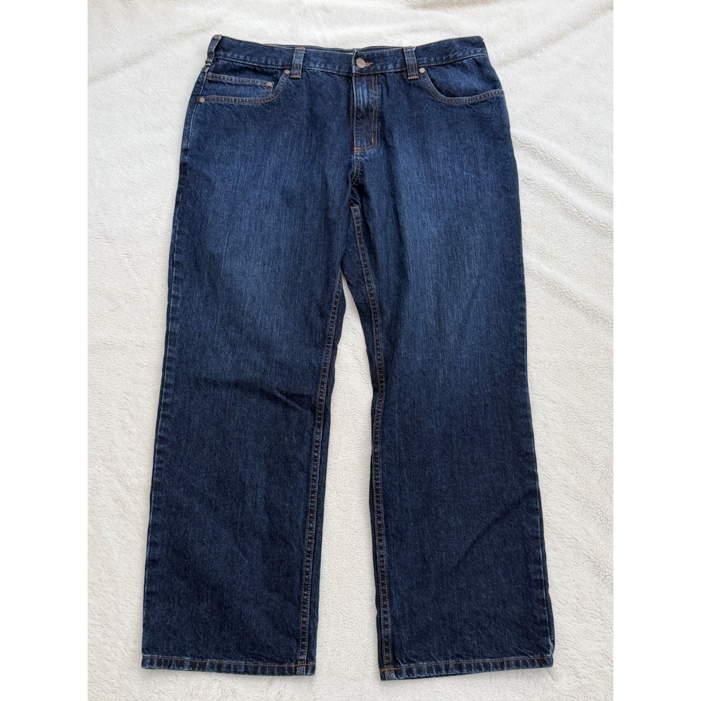Carhartt Relaxed Fit Jeans Mens 38x30 Dark Wash Indigo Denim Work Pants BD5119-M